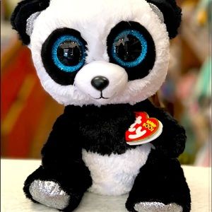 Beanie Babies- Bamboo Beanie Boo. Mini panda Beanie Baby.